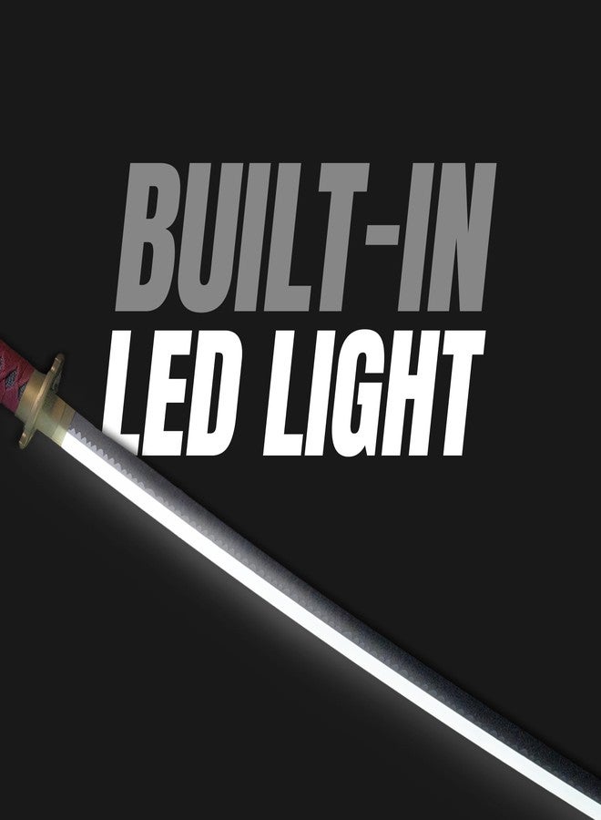 Offo سيف كاتانا نيون LED من أنمي ون بيس، زورو سانداي كيتيتسو - سيف أنمي مضيء بالحجم الطبيعي بطول 100 سم، مثالي للعب الأدوار، والعرض، والتدريب | هدية أنيقة للمعجبين، والأطفال، والمراهقين، وهواة الجمع - Image 4